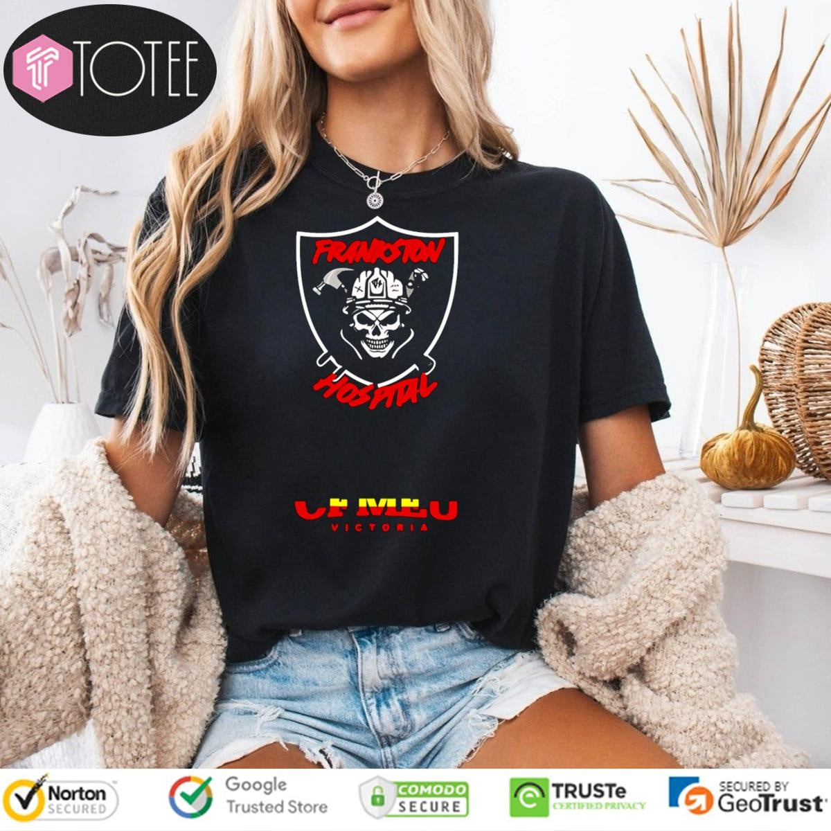 Skull Frankston Hospital Cfmeu Victoria T-shirt