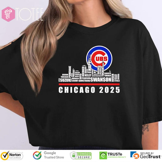 Skyline Name Chicago Cubs 2025 T-shirt