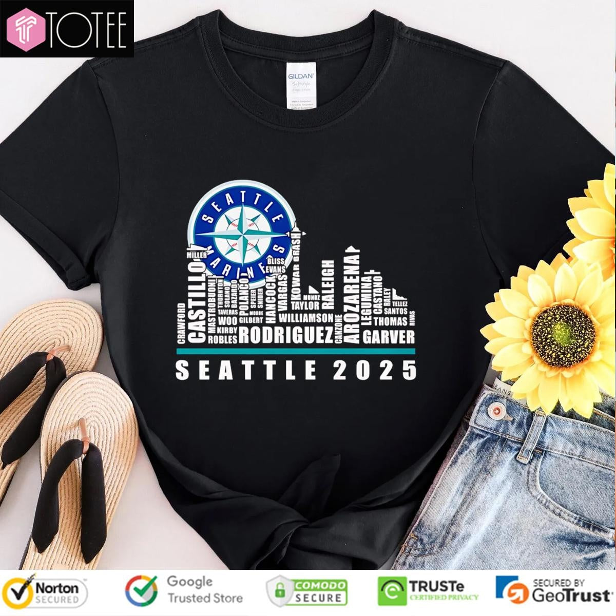 Skyline Name Seattle Seahawks 2025 T-shirt