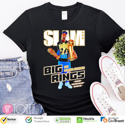 Slam Shai Gilgeous-Alexander Big Rings Oklahoma City Thunder T-shirt