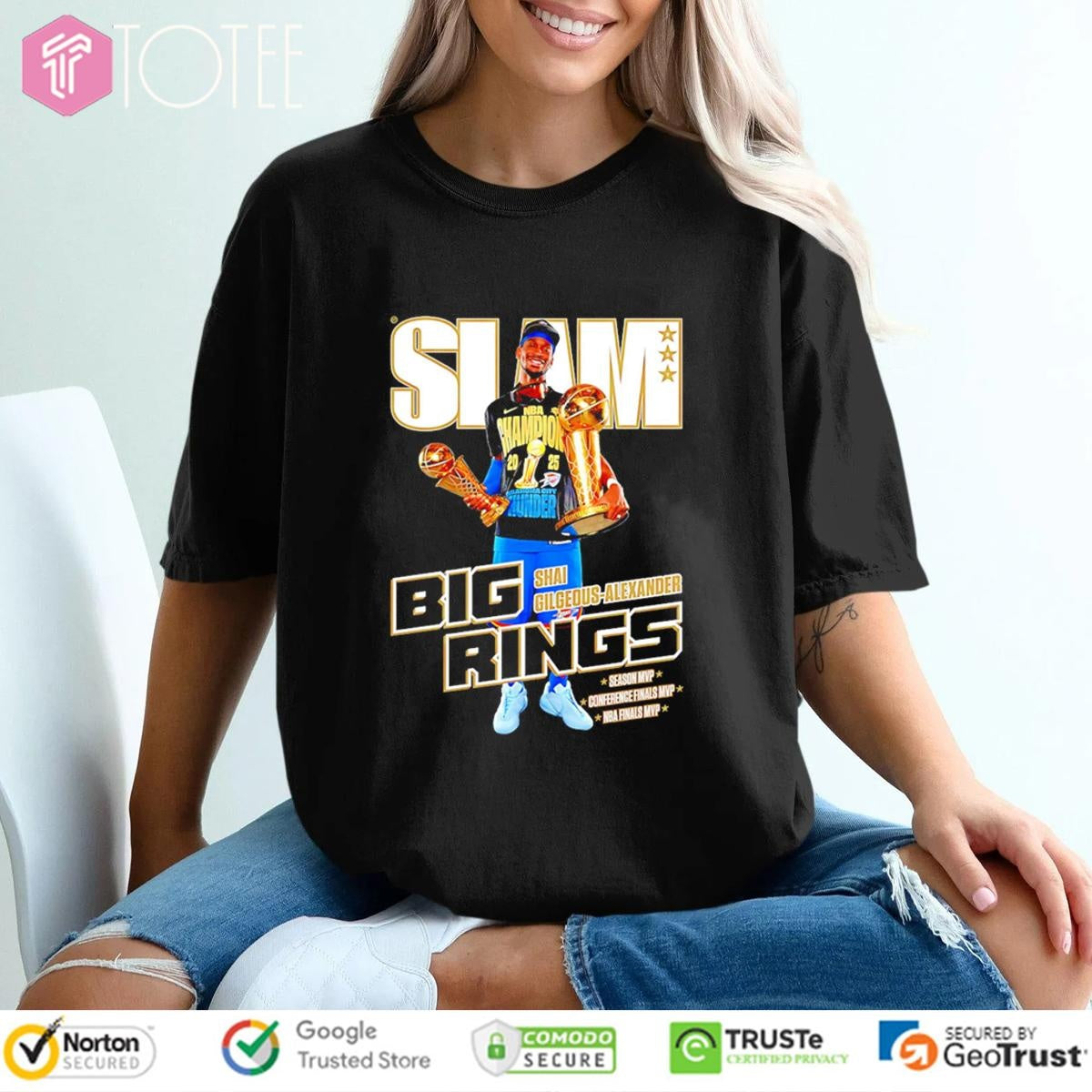 Slam Shai Gilgeous-Alexander Big Rings Oklahoma City Thunder T-shirt