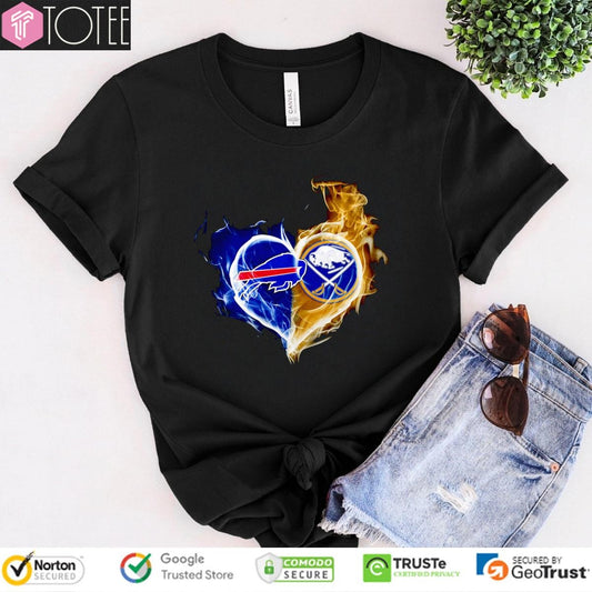 Smoke Heart Buffalo Bills Buffalo Sabres T-shirt