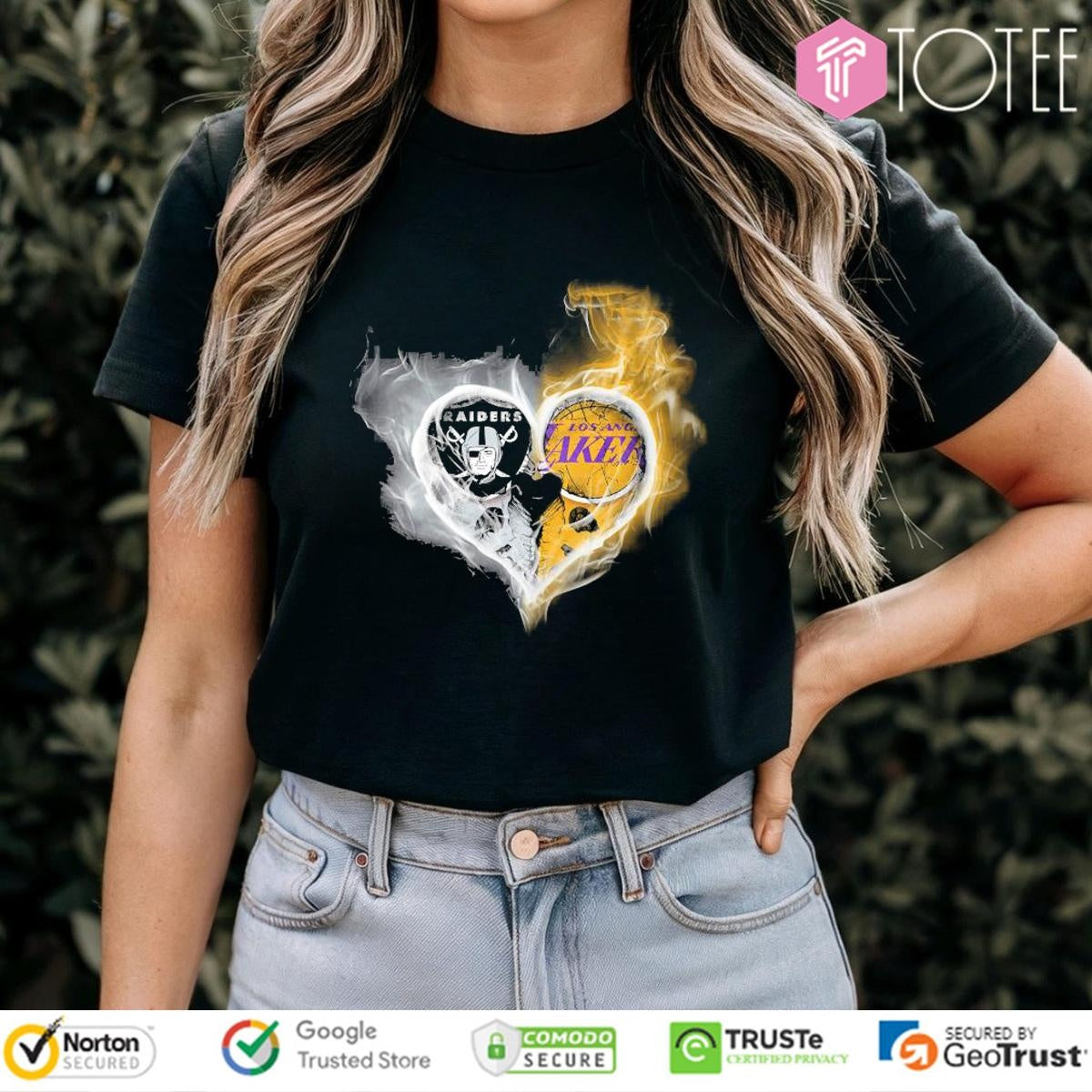 Smoke Heart Las Vegas Raiders Los Angeles Lakers T-shirt