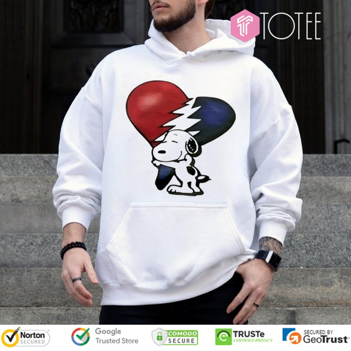 Snoopy Hug Grateful Dead Heart T-shirt