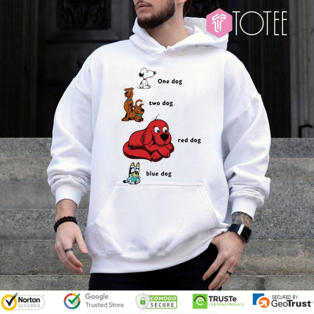 Snoopy One Dog Scooby Doo Two Dog Clifford Red Dog Blue Dog Bluey T-shirt