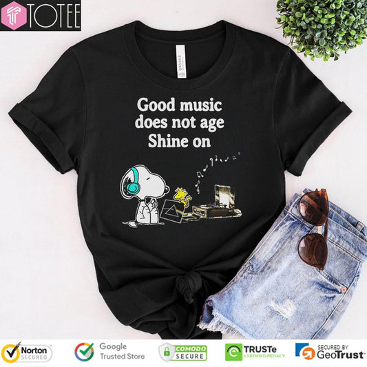 Snoopy Pink Floyd Good Music Does Not Age Shine On T-shirt