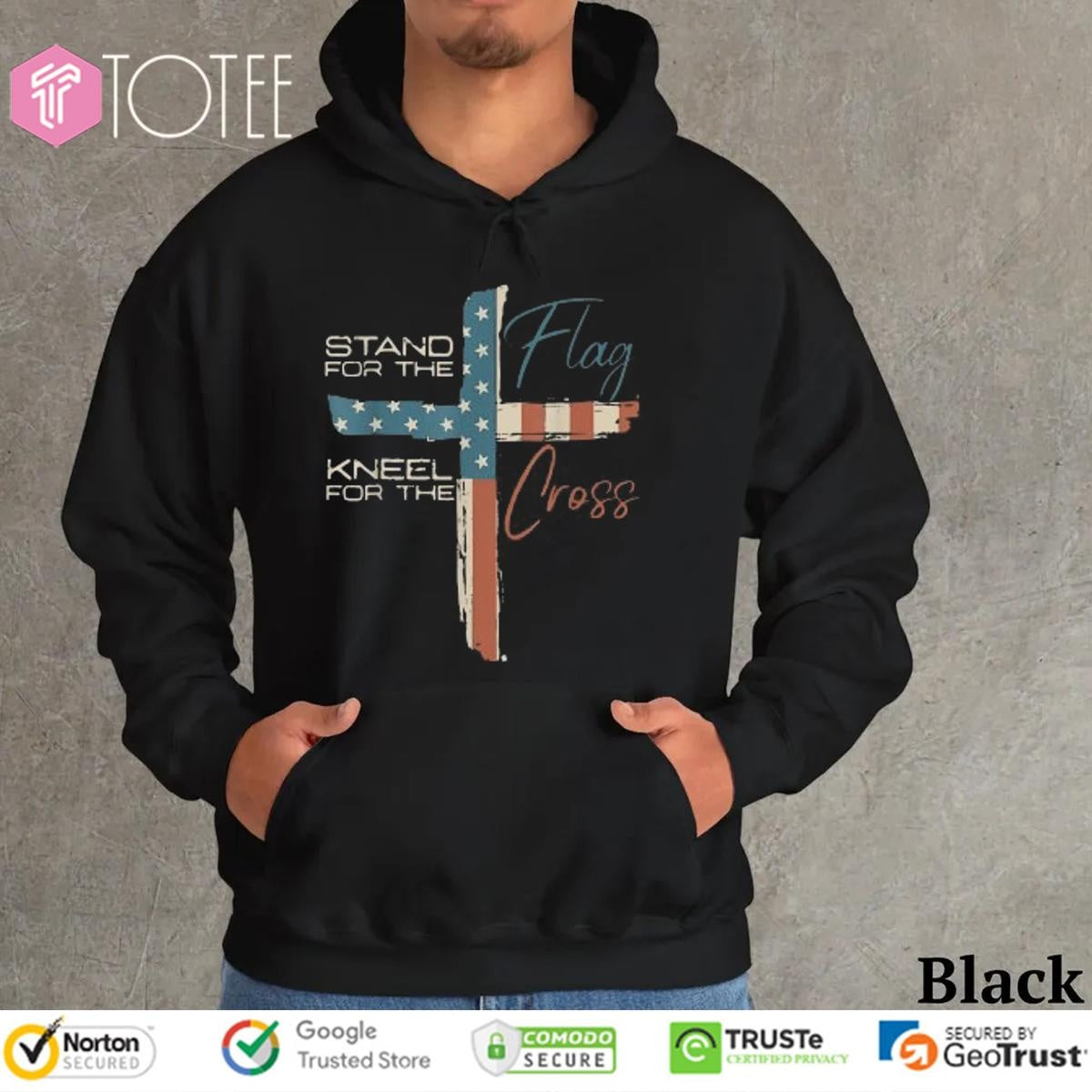 Stand For Flag Kneel For The Cross American Flag Happy 4Th Of July T-shirt