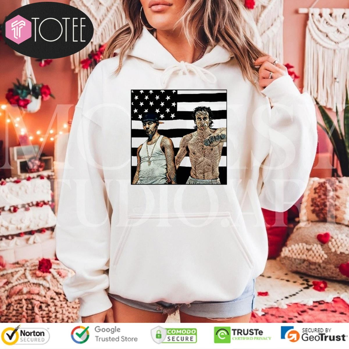 Stankantonia Nba Tattooed American Flag T-shirt