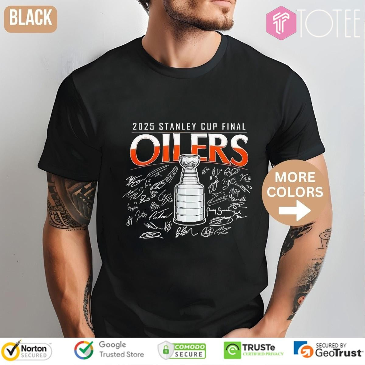 Stanley Cup Final 2025 Champions Edmonton Oilers Signatures T-shirt