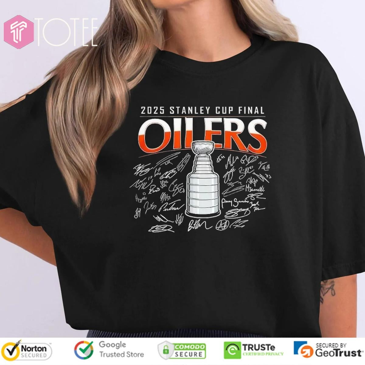 Stanley Cup Final 2025 Champions Edmonton Oilers Signatures T-shirt