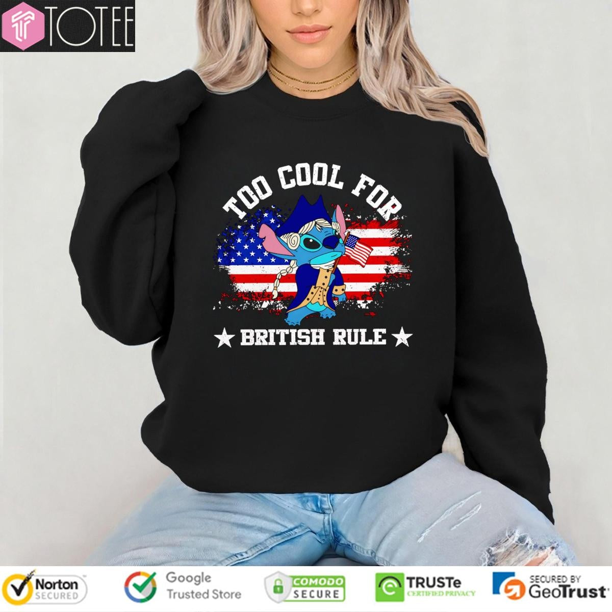 Stitch Too Cool For British Rule T-shirt