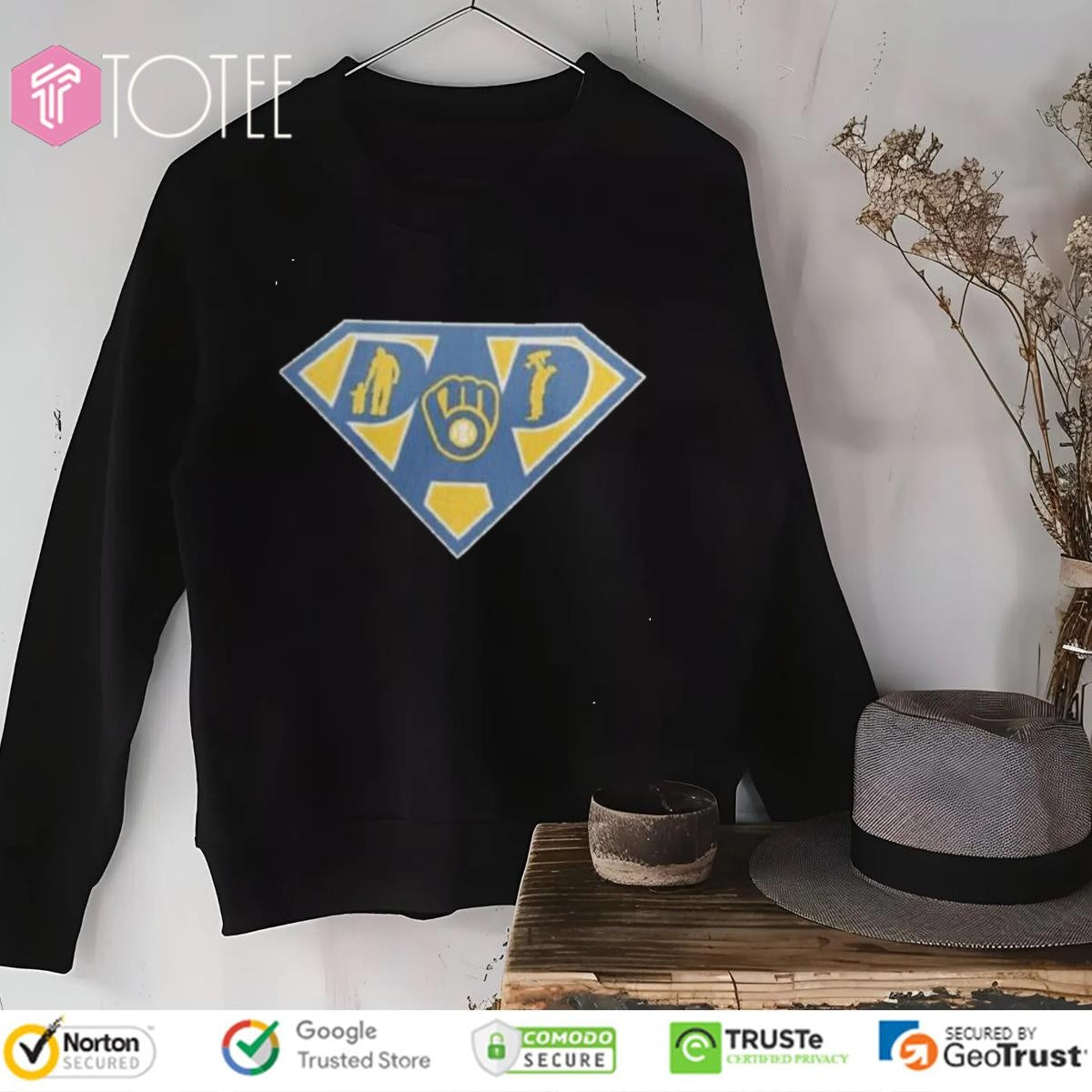 Super Dad Milwaukee Brewers Superman Fathers Day sweatshirt