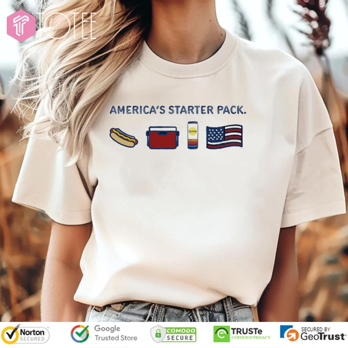 Surfside Americas Starter Pack Hotdog Usa Flag T-shirt