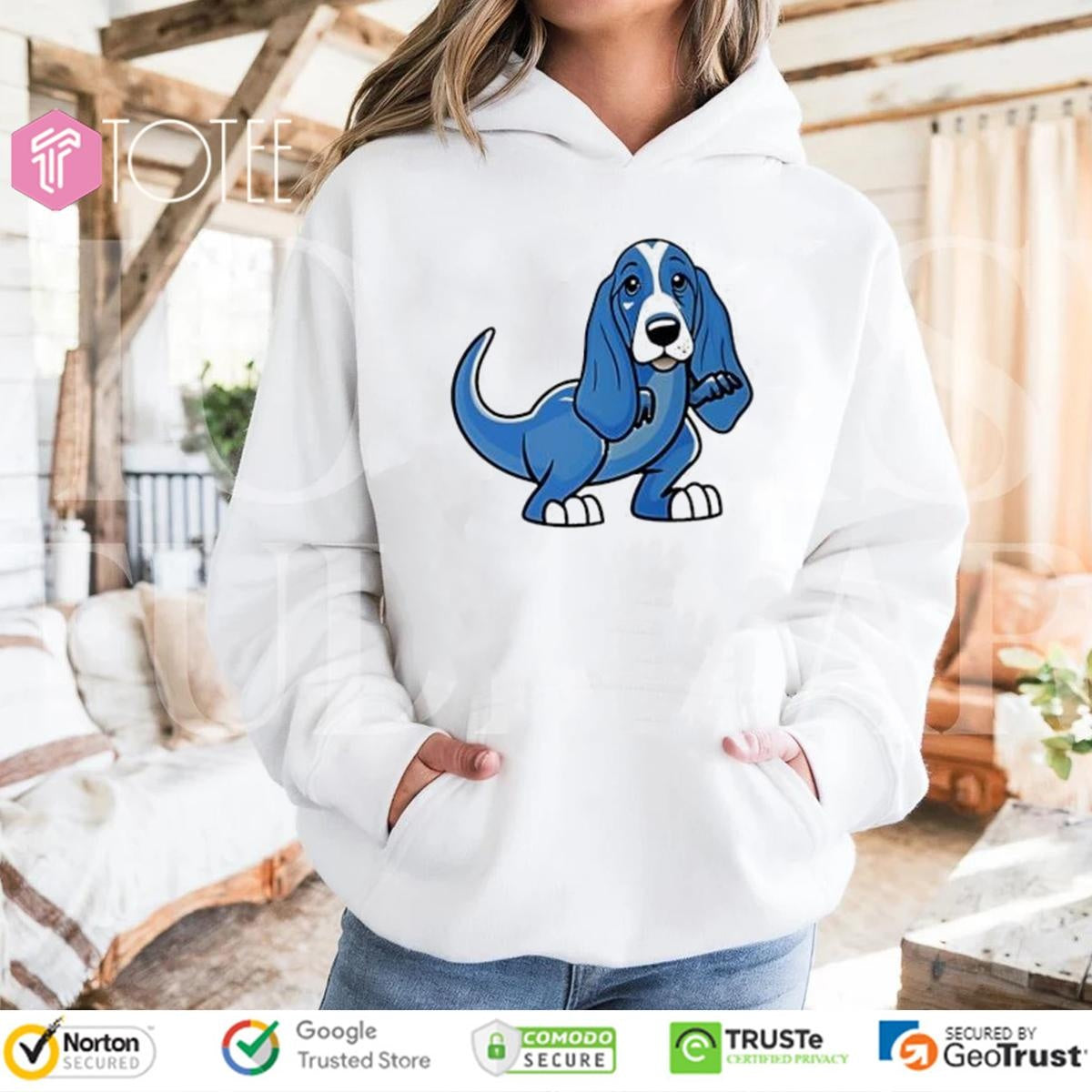 T Rex Basset Hound Dog Dinosaur T-shirt