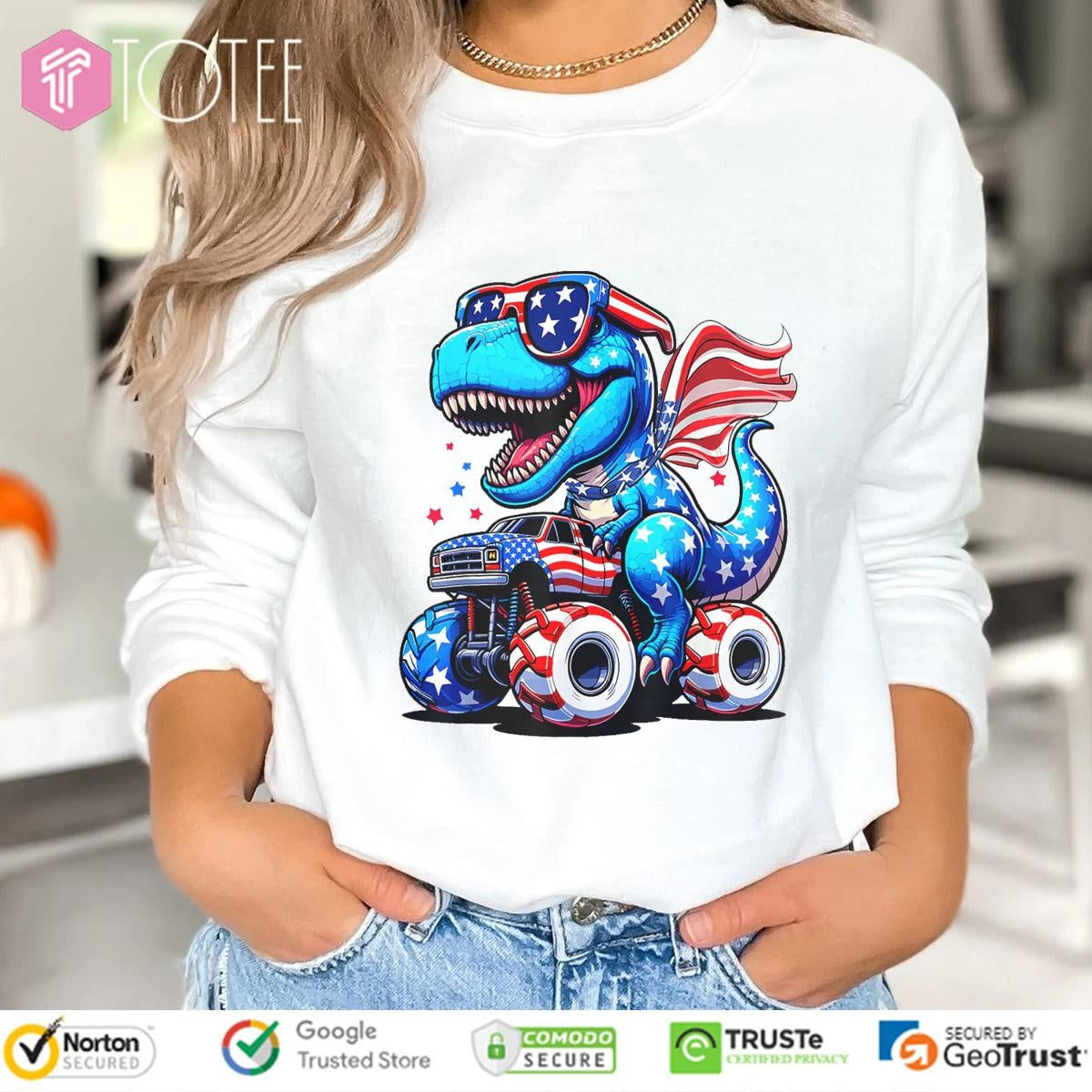 T-Rex Dinosaur 4Th Of July Amerisaurus T-shirt