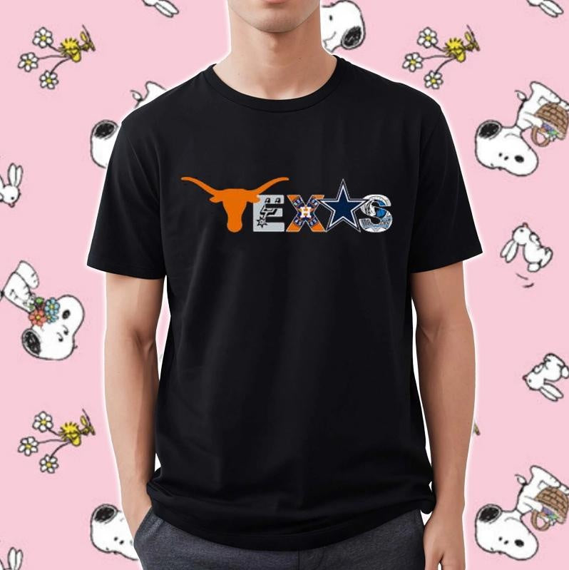 Texas Sports Teams Longhorns Cowboys Astros Mavericks Spurs T-shirt