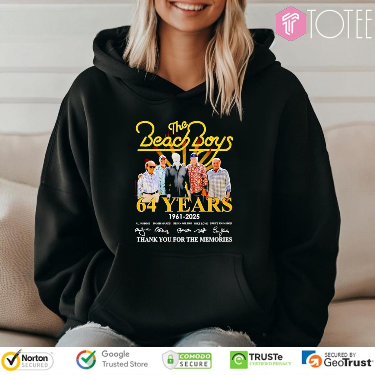 The Beach Boys 64 Years 1961-2025 Signatures Thank You T-shirt