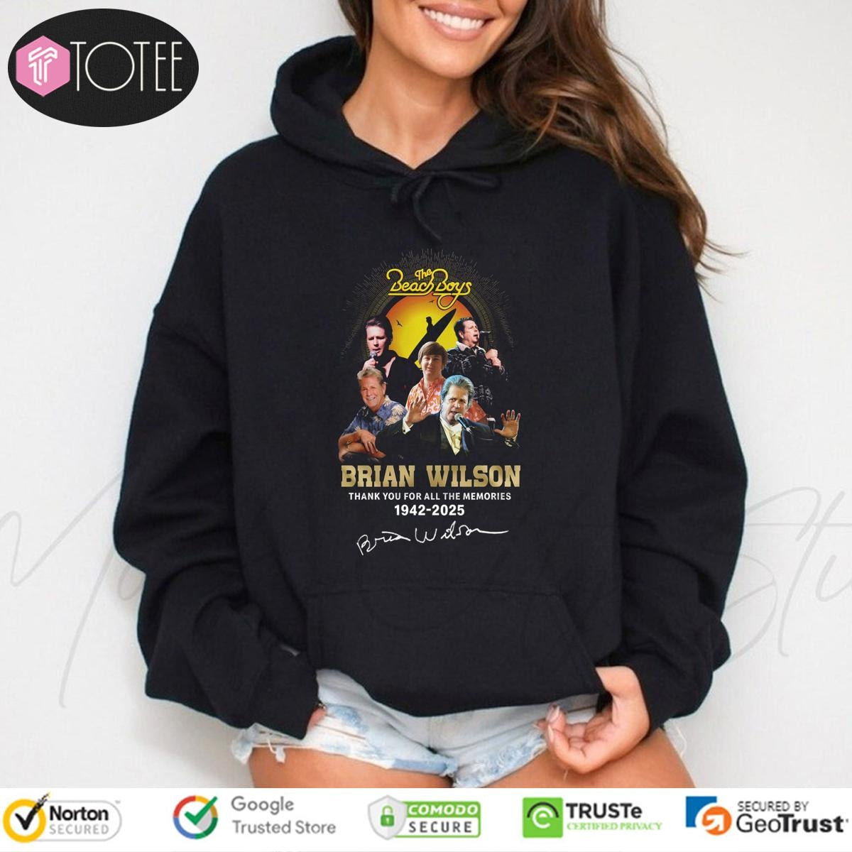 The Beach Boys Brian Wilson 1942-2025 Signature Hoodie