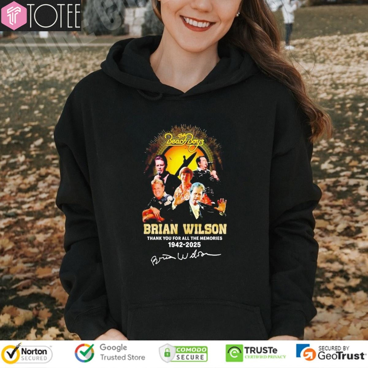 The Beach Boys Brian Wilson Thank You For All The Memories 1942-2025 Signature Hoodie
