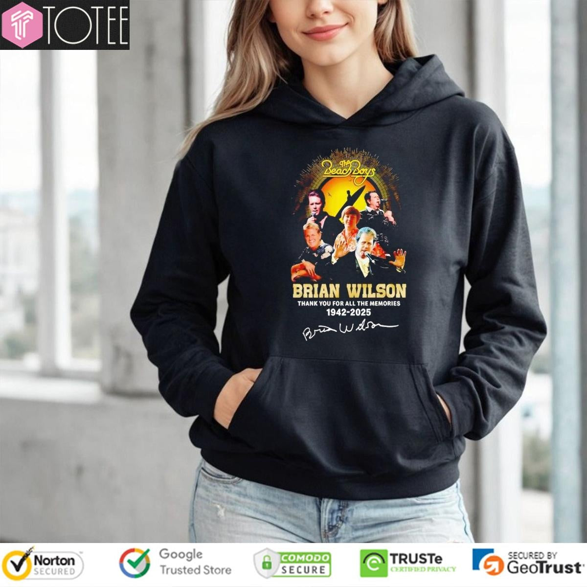 The Beach Boys Brian Wilson Thank You For All The Memories 1942-2025 Signature Hoodie