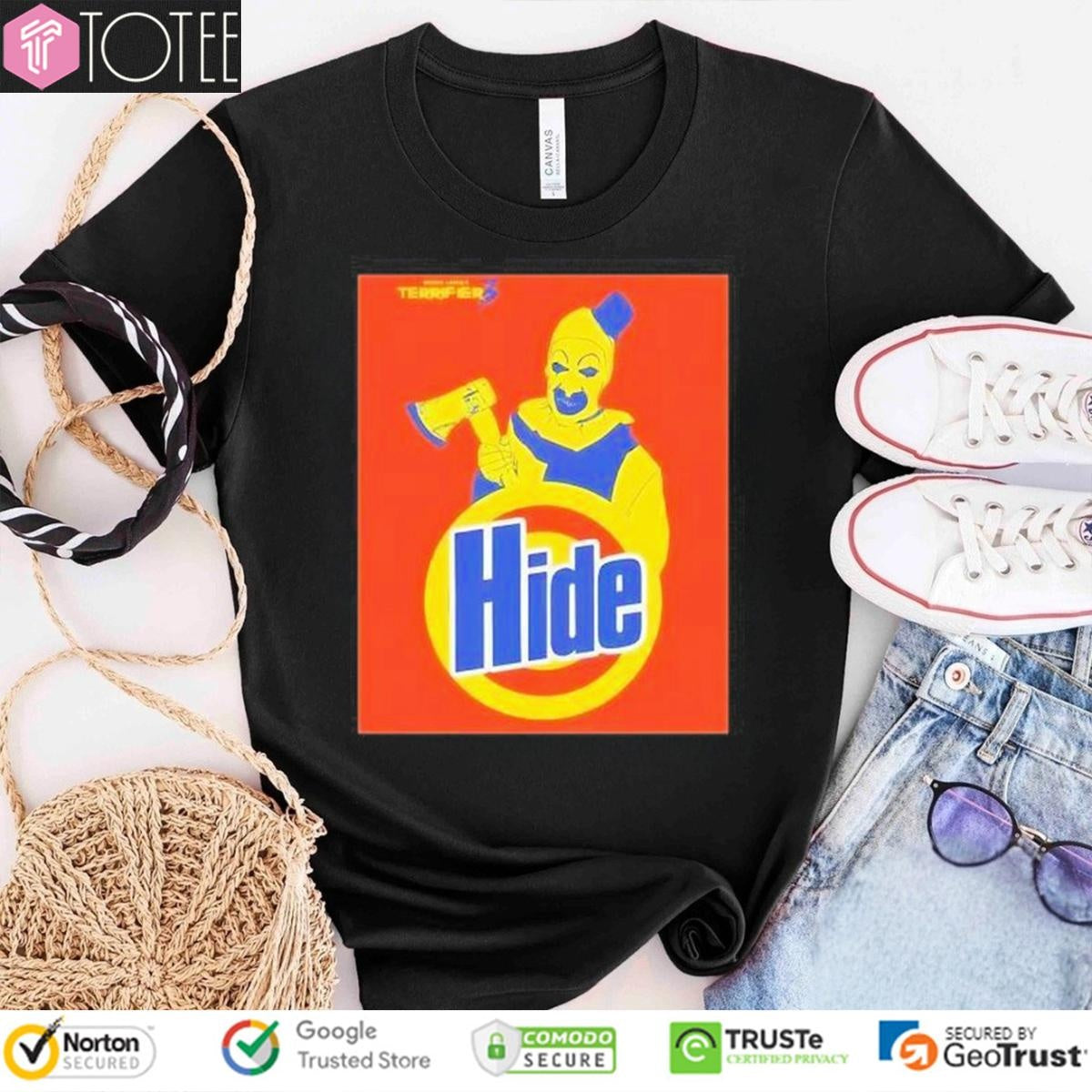 The Clown Hide Parody Horror Tide Logo T-shirt