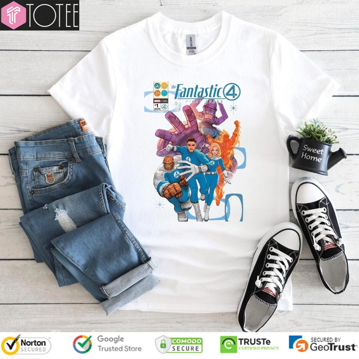 The Fantastic 4 First Steps 2025 Poster T-shirt