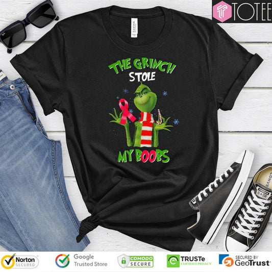The Grinch Stole My Boobs Breast Cancer T-shirt
