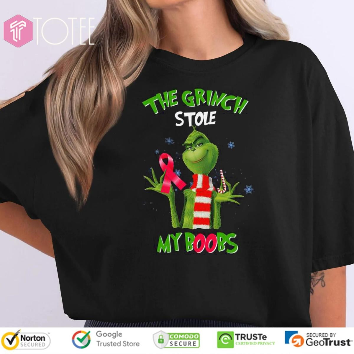 The Grinch Stole My Boobs Breast Cancer T-shirt