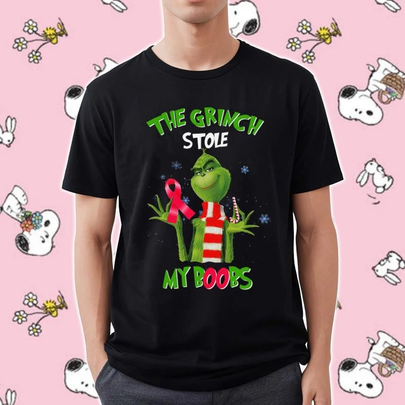 The Grinch Stole My Boobs Breast Cancer T-shirt