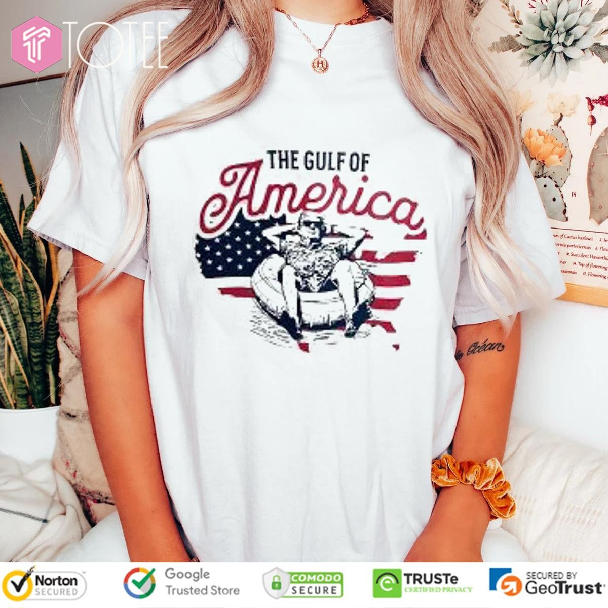 The Gulf Of America Trump American Flag T-shirt