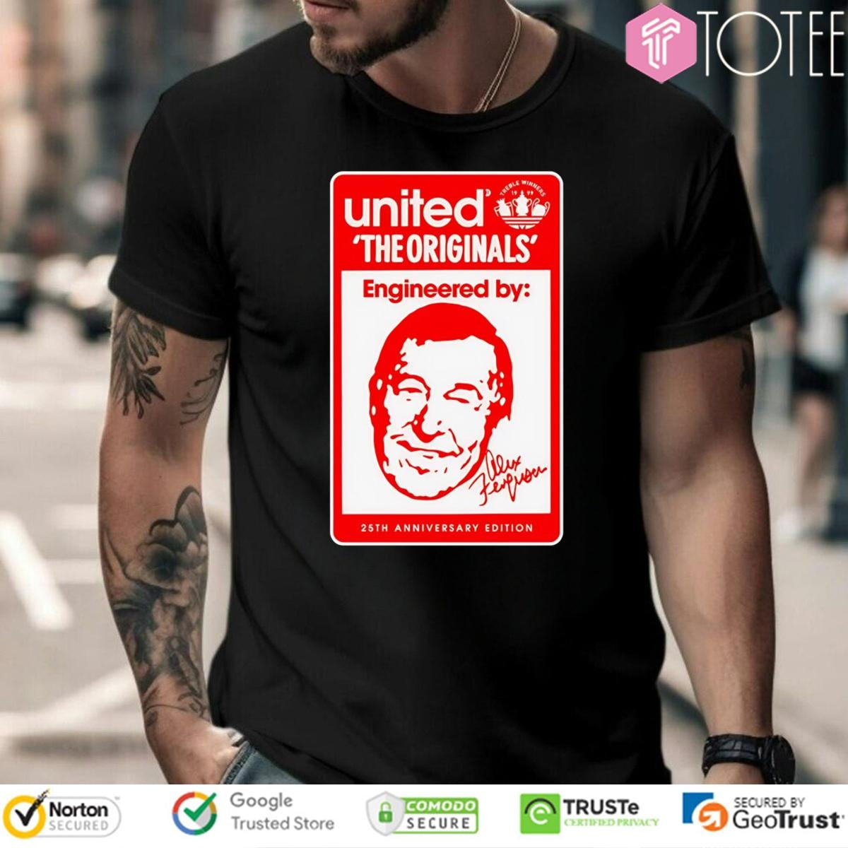 The Originals Engineered Alex Ferguson 25Th Anniversary Man United Signed T-shirt