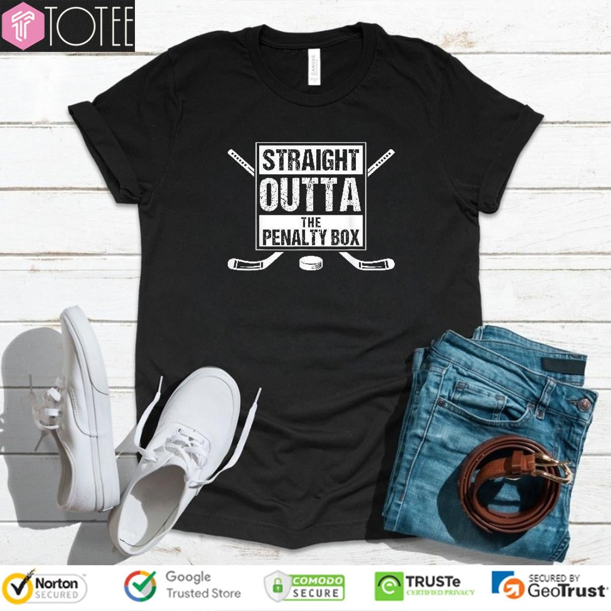 The Penalty Box Straight Outta Ice Hockey T-shirt