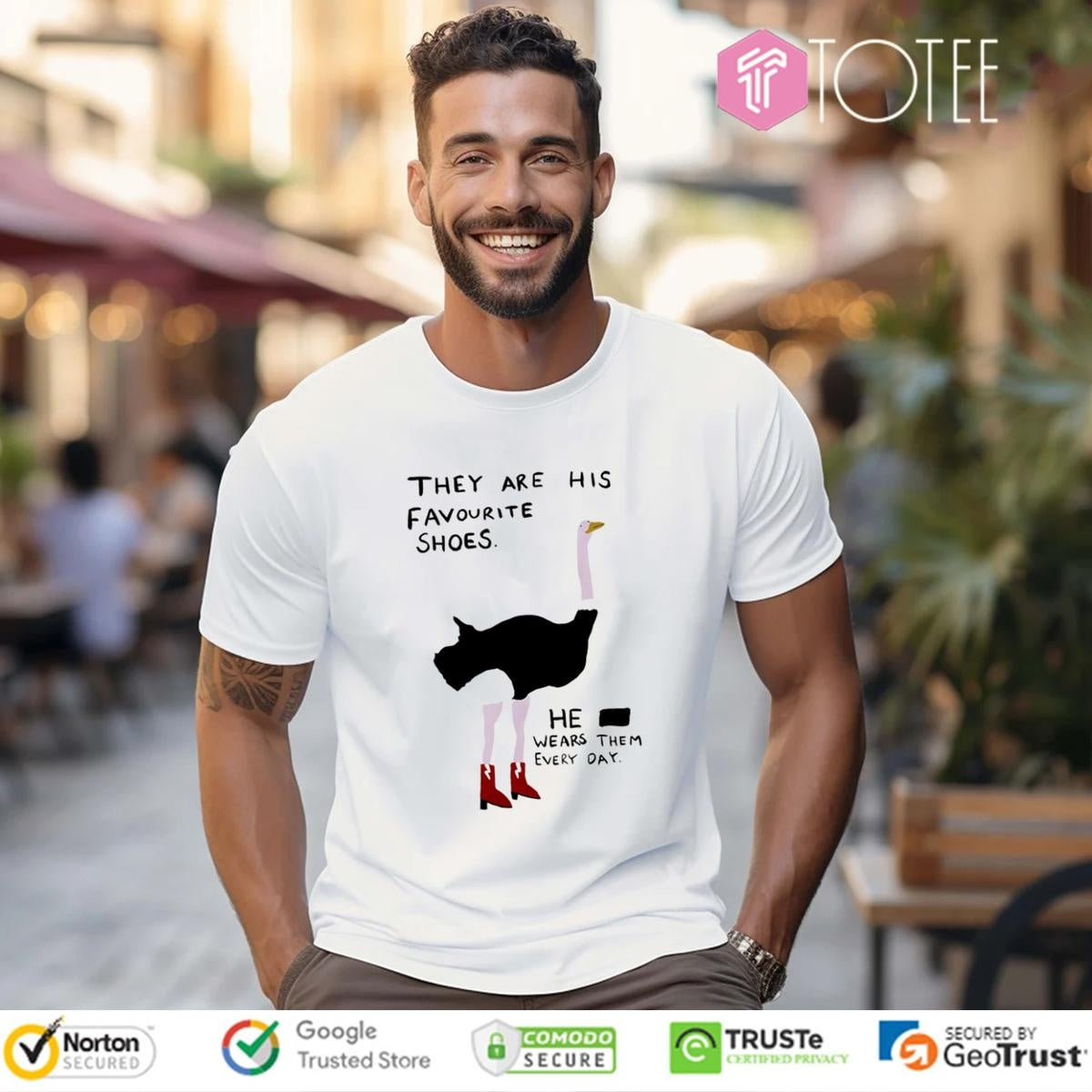 They Are His Favourite Shoes He Wears Them Every Day Flamingo T-shirt