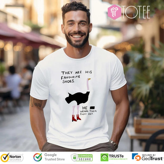 They Are His Favourite Shoes He Wears Them Every Day Flamingo T-shirt