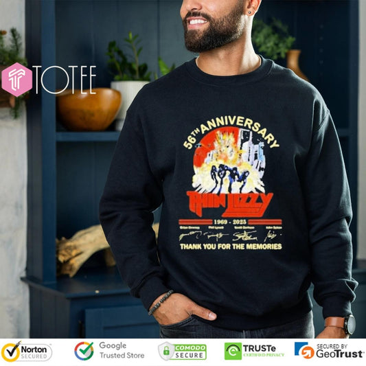 Thin Lizzy 56Th Anniversary 1969-2025 Rock Band Signatures sweatshirt
