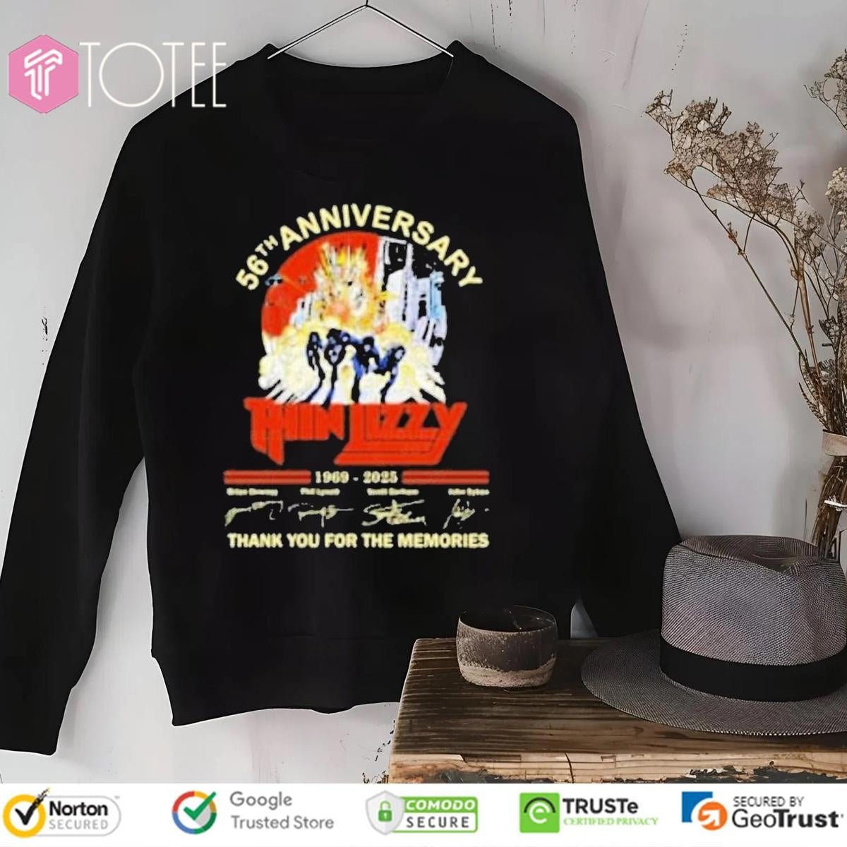 Thin Lizzy 56Th Anniversary 1969-2025 Rock Band Signatures sweatshirt