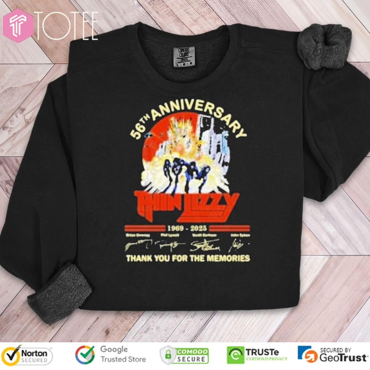 Thin Lizzy 56Th Anniversary 1969-2025 Rock Band Signatures sweatshirt