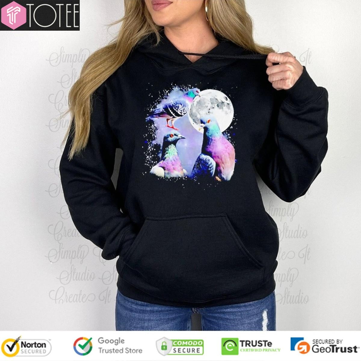 Three Pigeon At The Moon T-shirt