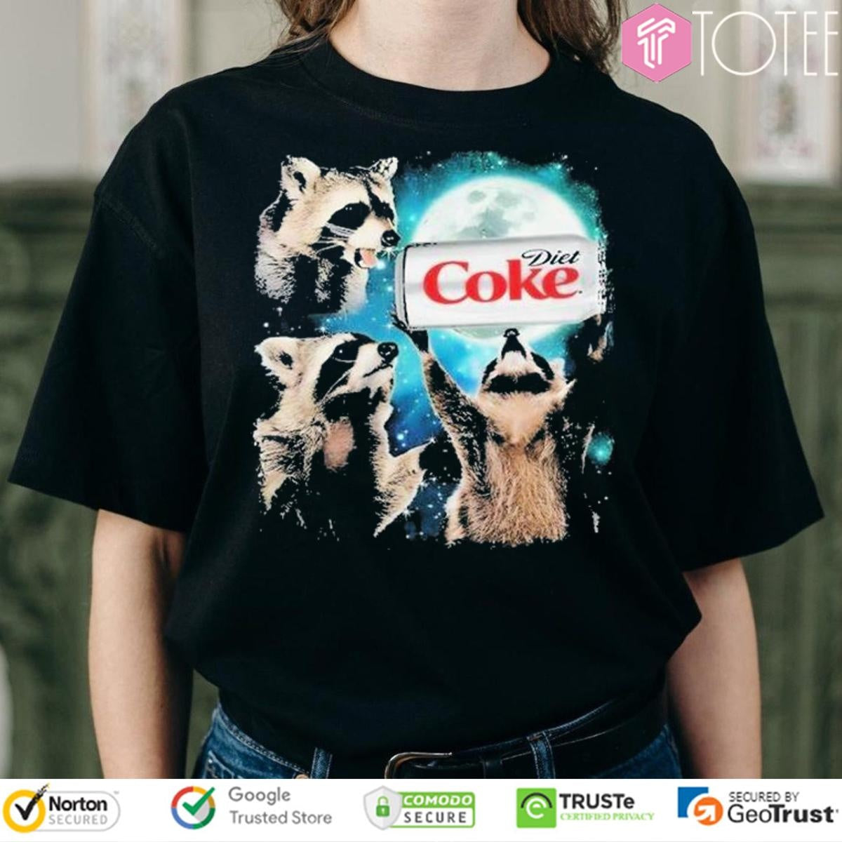 Three Raccoons Diet Coke Moon T-shirt