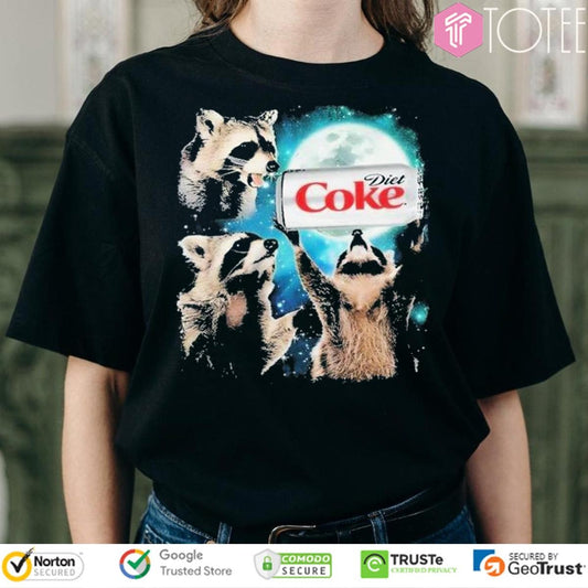 Three Raccoons Diet Coke Moon T-shirt