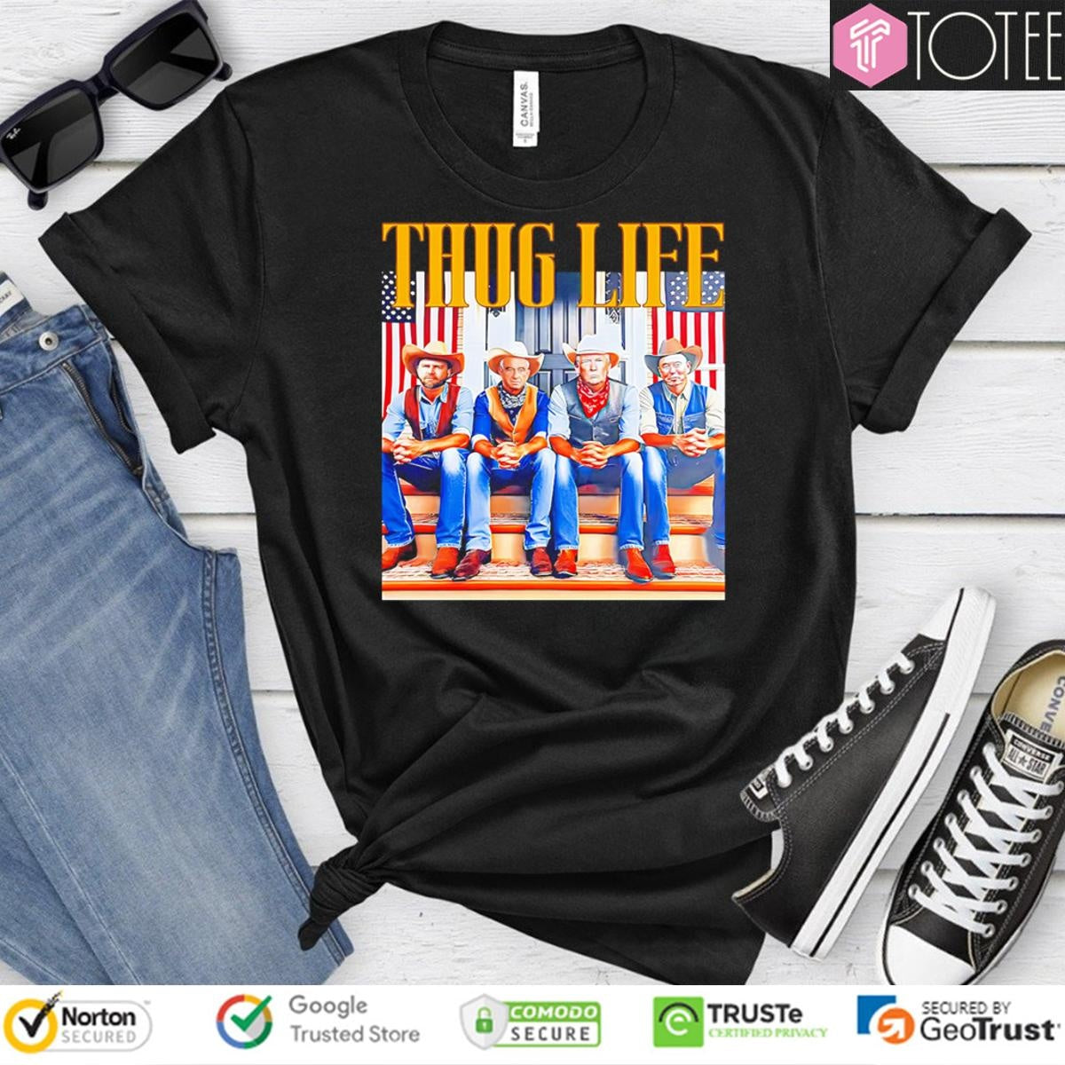 Thug Life Jd Vance Kennedy Donald Trump Elon Musk Cowboy T-shirt