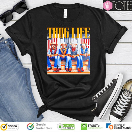 Thug Life Jd Vance Kennedy Donald Trump Elon Musk Cowboy T-shirt