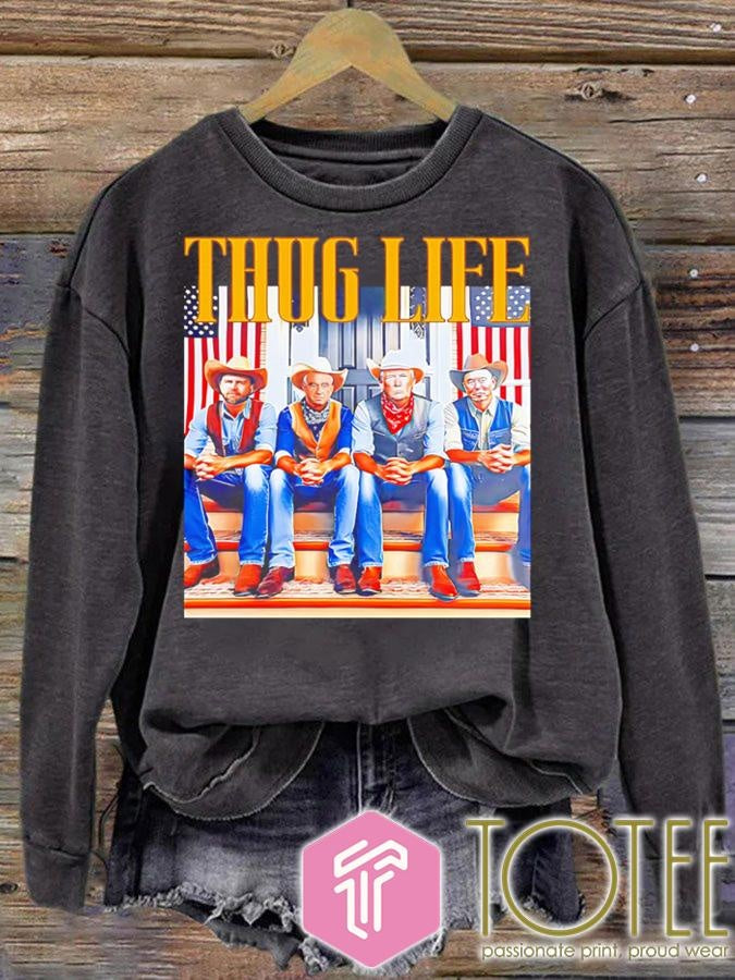 Thug Life Jd Vance Kennedy Donald Trump Elon Musk Cowboy T-shirt