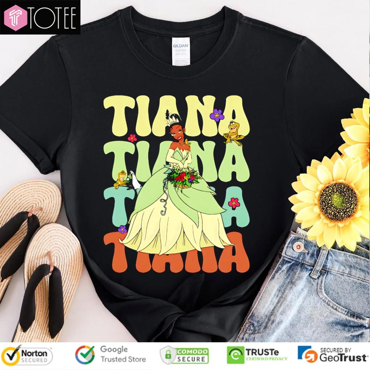 Tiana Disney Cartoon Cute Vintage T-shirt
