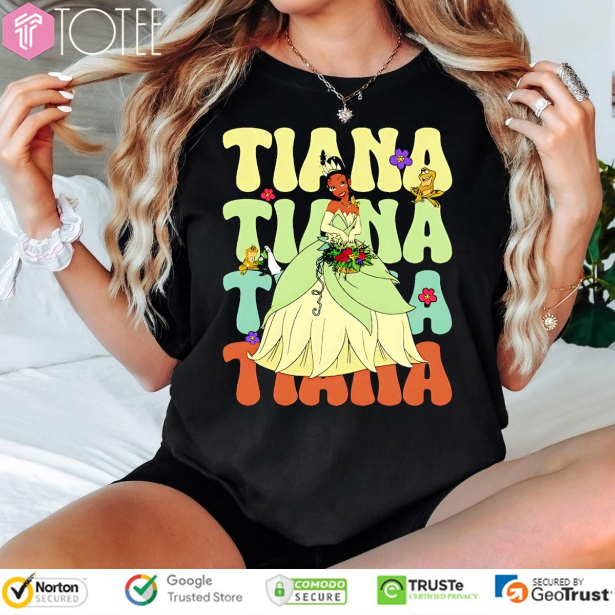 Tiana Disney Cartoon Cute Vintage T-shirt