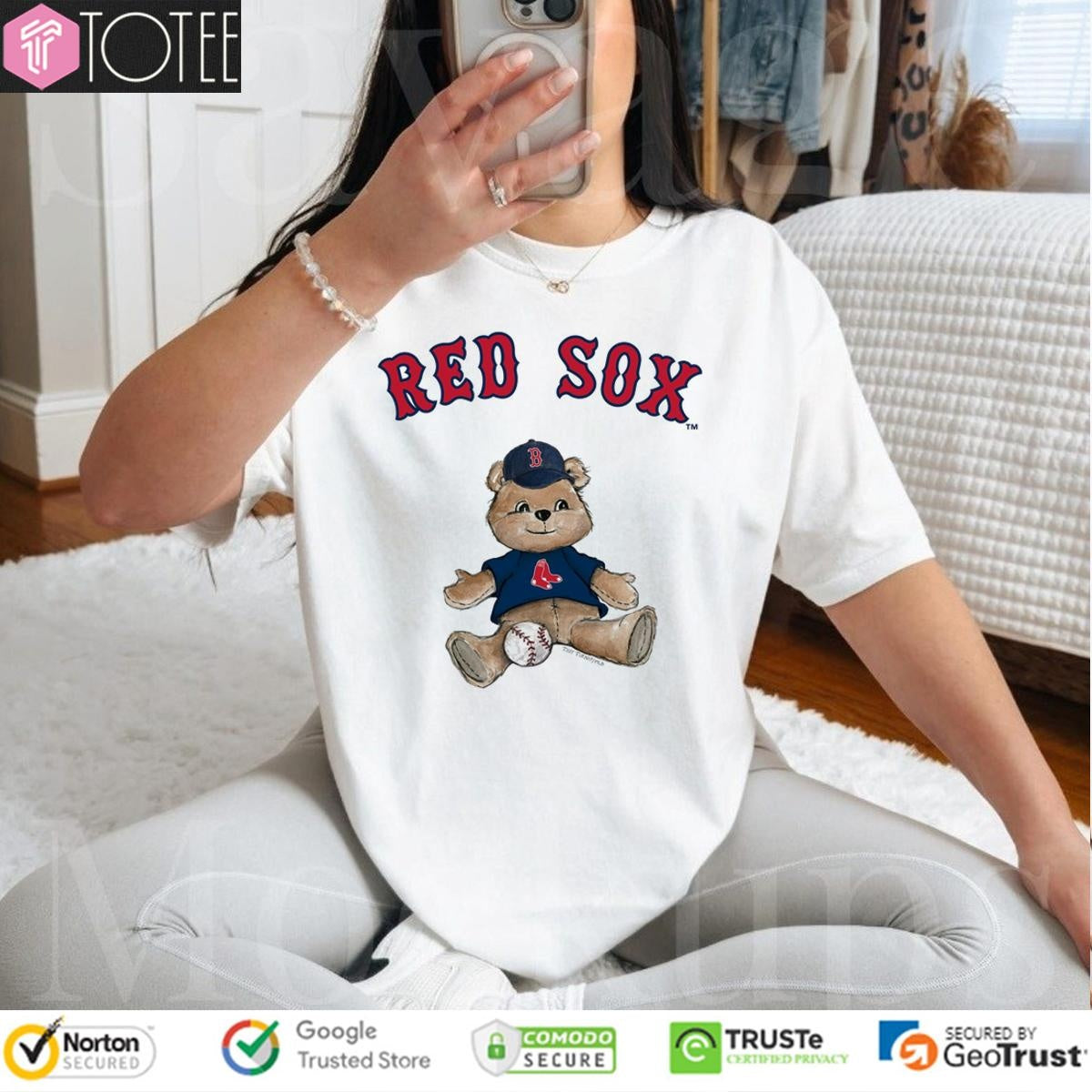 Tiny Turnip Teddy Bear X Boston Red Sox Baseball T-shirt