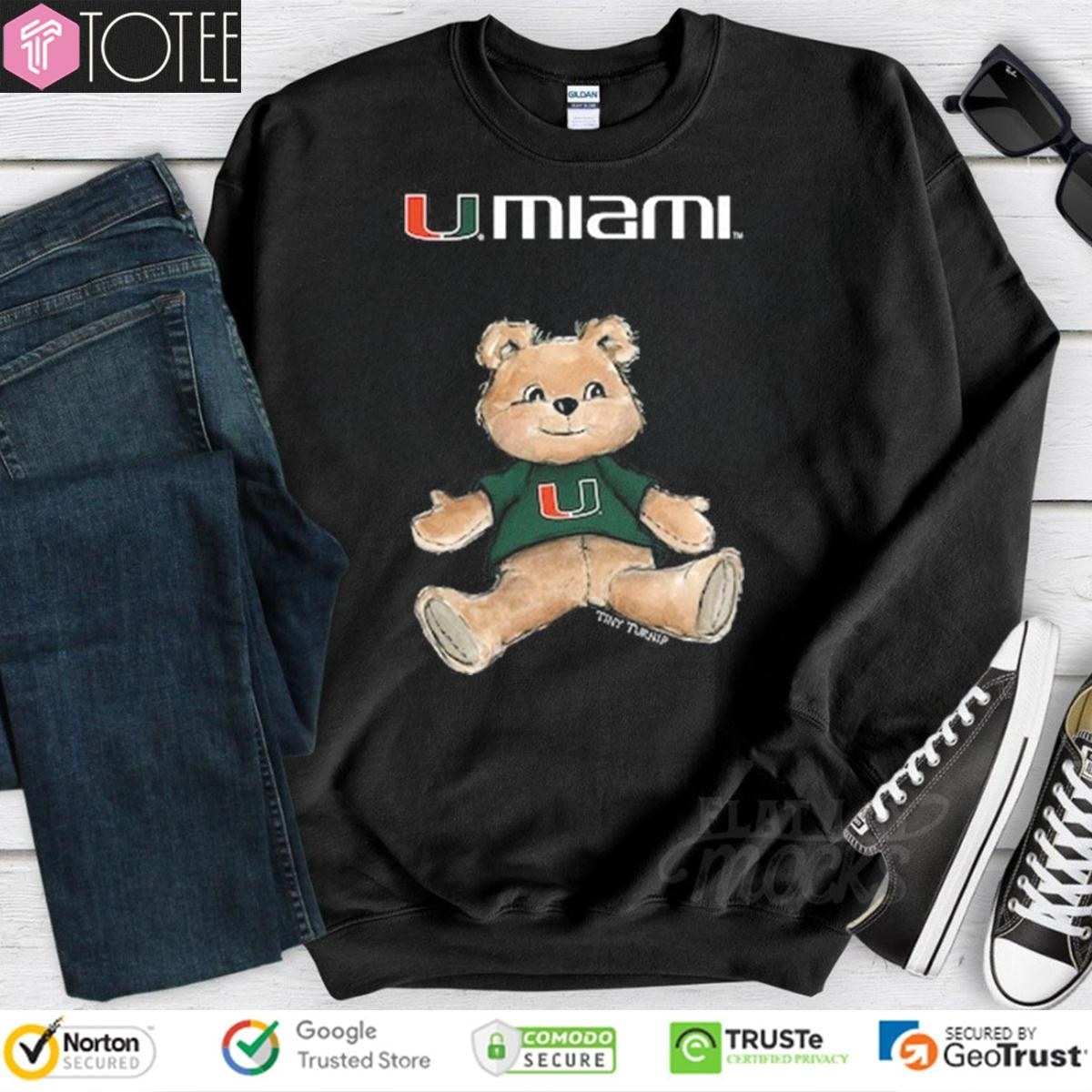 Tiny Turnip Teddy Bear X Miami Hurricanes T-shirt