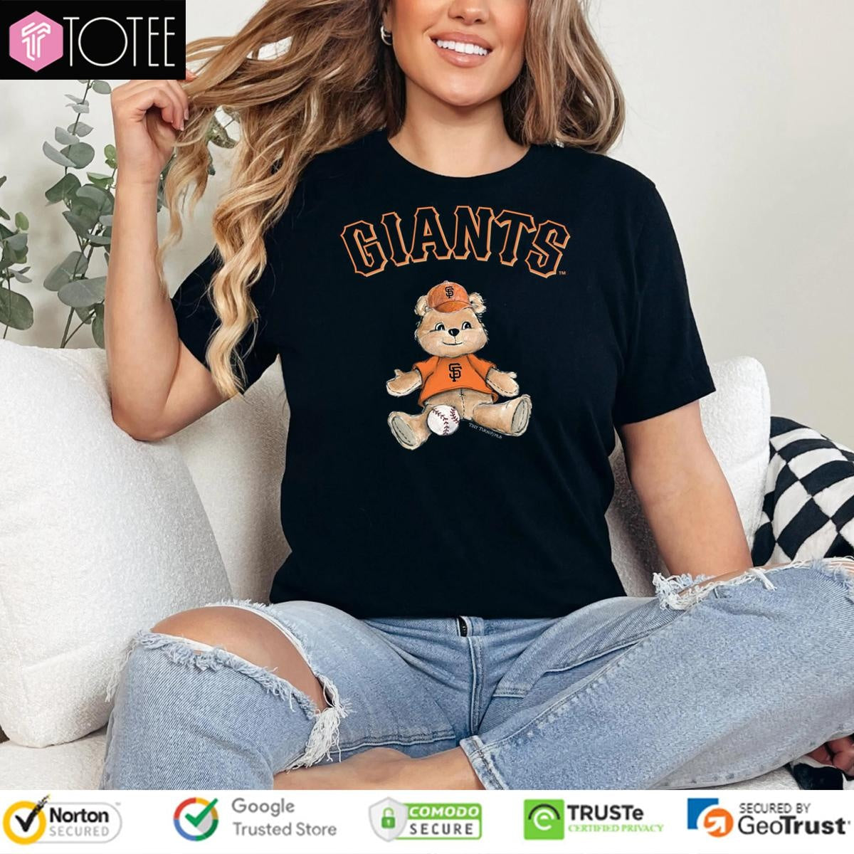 Tiny Turnip Teddy Bear X San Francisco Giants Baseball T-shirt