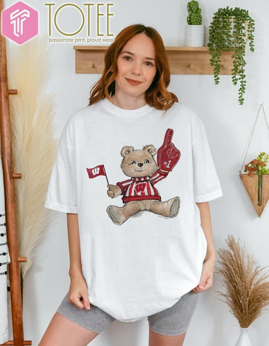 Tiny Turnip Teddy Bear X Wisconsin Badgers T-shirt