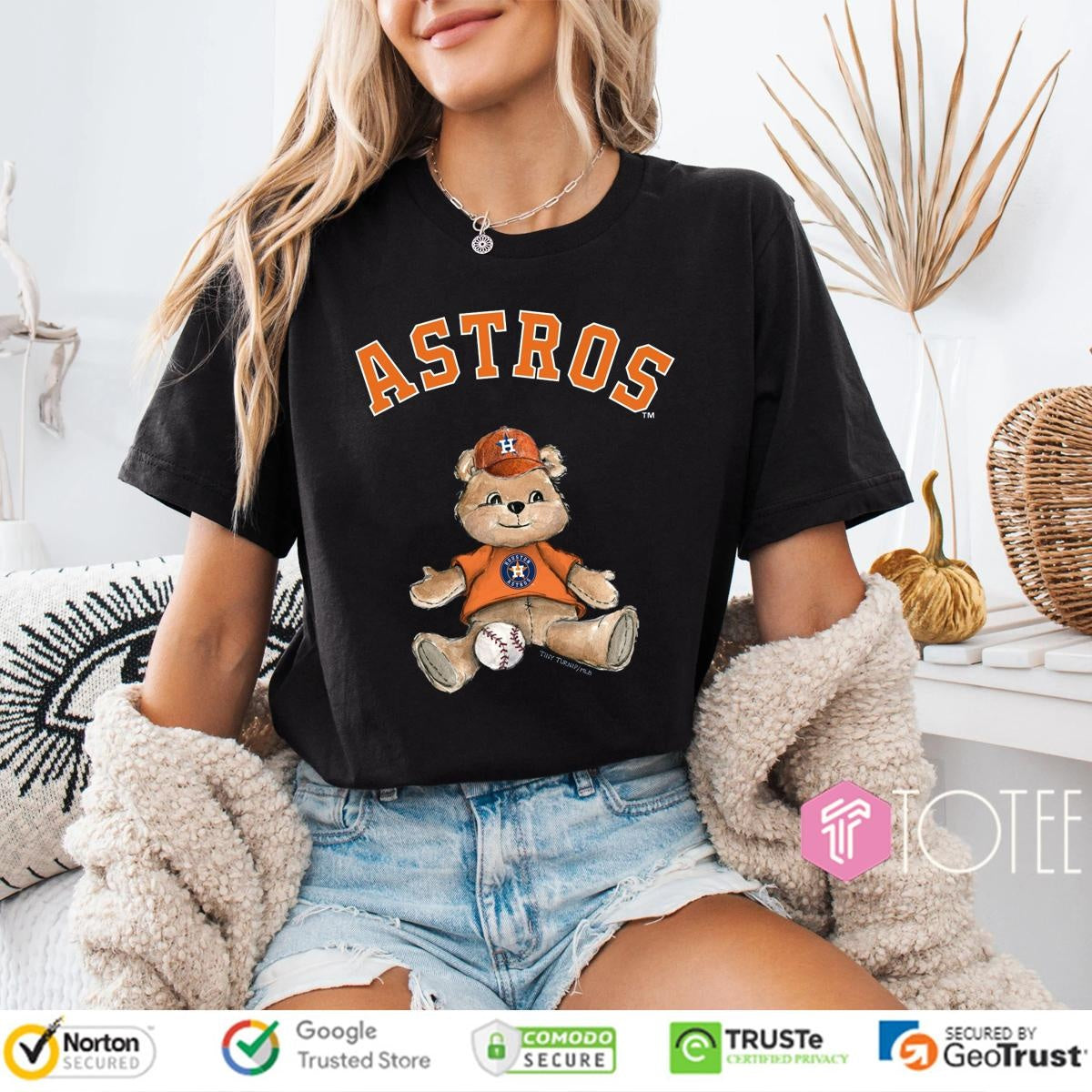 Tiny Turnip Teddy Houston Astros Baseball T-shirt